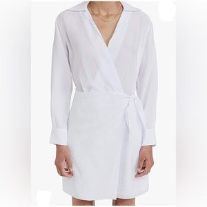 Vince Long Sleeved Wrap Shirt Dress, sz L NWT